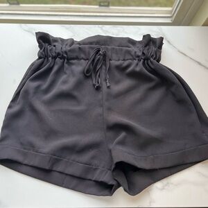 SHEIN Black High Waist Ruffle Shorts